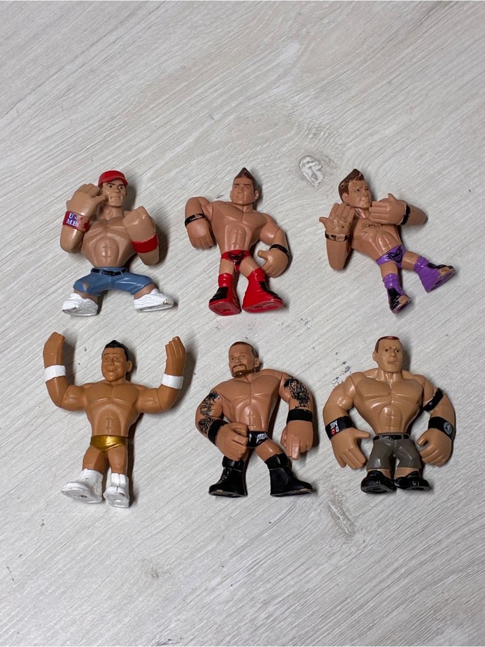Lot Of Six WWE Rumblers  John Cena The Miz Randy Orton Alberto Del Rio Mattel